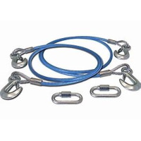 (image for) 64" Tow Bar Safety Cables 8,000 lb Double Hook Straight #646