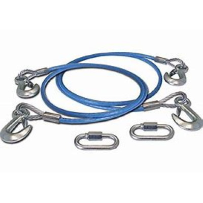 (image for) 64" Tow Bar Safety Cables 8000 Lb Double Hooks Straight #648 - Click Image to Close